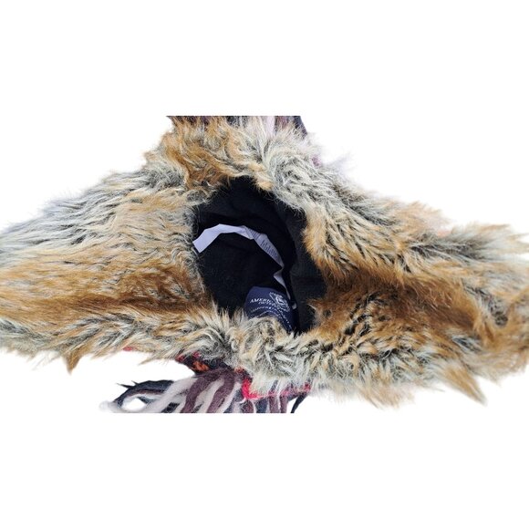 American Eagle Outfitters Mohawk Trapper Knit Hat Braid Tassels Wool Alpaca Warm - Picture 5 of 7